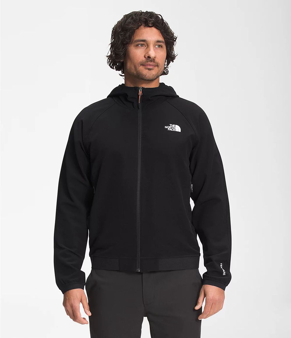 The North Face Tekware® Fleece Full Zip Kapuzenpullover Herren - Schwarz CH-729HQSA